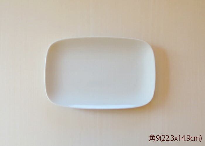 ホワイトUSU角９インチプラター 幅22cm 白玉渕(ウス) スクエア 食器 角皿 大口注文OK   陶器のふる里  stockヤ