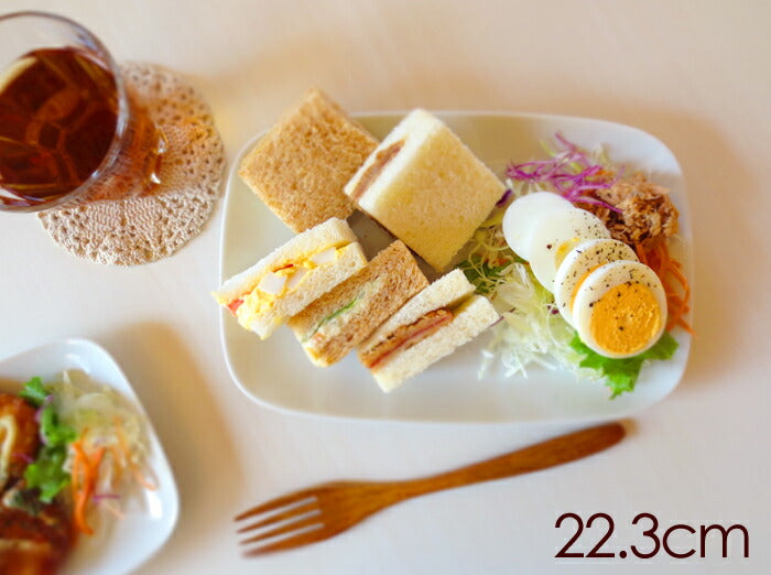ホワイトUSU角９インチプラター 幅22cm 白玉渕(ウス) スクエア 食器 角皿 大口注文OK   陶器のふる里  stockヤ
