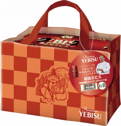 【送料無料】☆6缶パックにトート付き☆サッポロ 琥珀エビス 350ml×24本 2ケースセット