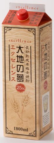内藤酒造 大地の夢エクセレンス 長期熟成麦 25度 1.8L＜紙パック＞1本【ご注文は2ケース（12本）まで同梱可能です】