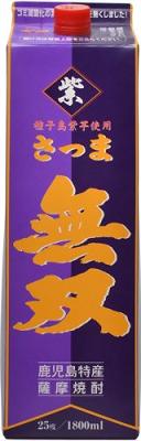 さつま無双 紫 芋 25度 1.8L＜紙パック＞1本【ご注文は2ケース(12本)まで同梱可能です】