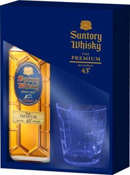 サントリー プレミアム角瓶 43％ 700ml オリジナルロックグラスセット 【お中元・父の日・ご贈答用対応致します】