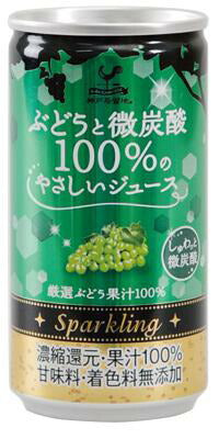 神戸居留地 ぶどうと微炭酸100%のやさしいジュース 185ml×20本（1ケース）【ご注文は3ケースまで同梱可能です】