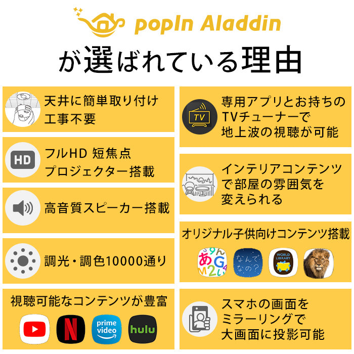 照明一体型3in1プロジェクター popIn Aladdin 2（ポップイン アラジン 2）