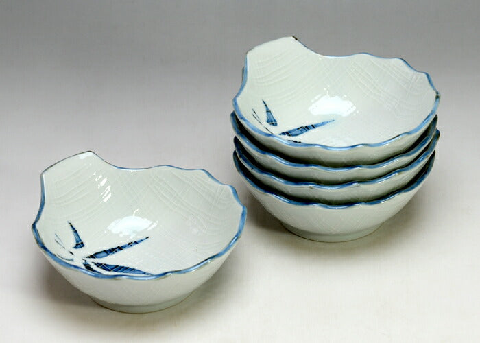 ＼送料割引アイテム／とんすい5枚セット 古染布目笹とんすい 直径11.8cm 呑水 鍋用品 鍋パーティー 土鍋小物 美濃焼 国産 和食器 セット割引 取り皿 食器セット おしゃれ  陶器のふる里  stockヤ
