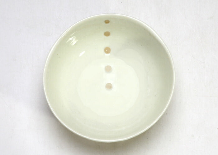 【送料無料】小鉢５枚セット ドット白三角4.0鉢 直径12.5cm 美濃焼 水玉 和風ボウル 深皿 とんすい 和食器 和カフェ 土鍋小物 国産 食器セット 陶器のふる里