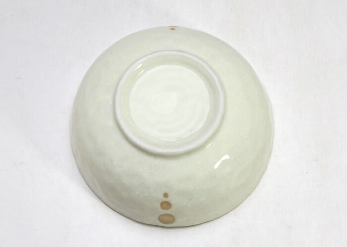 【送料無料】小鉢５枚セット ドット白三角4.0鉢 直径12.5cm 美濃焼 水玉 和風ボウル 深皿 とんすい 和食器 和カフェ 土鍋小物 国産 食器セット 陶器のふる里