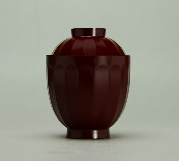 卸価格 ［木質］菊型小吸物椀吟朱  汁椀 吸物椀 蓋付き お椀 木粉混合樹脂 料亭 おもてなし 大口注文OK   陶器のふる里  trysレ