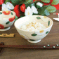 TSUBAKI赤 飯碗  直径10.7cm ご飯茶碗 ごはんちゃわん 花 椿 紅白 縁起 正月 日本製 和食器 おしゃれ  陶器のふる里  trysケ