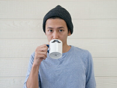 LOVERS MUG HIS  マグカップ 容量325cc 男性 メンズ 夫婦 カップル 彼氏専用 ひげ 髭 イラスト 国産 日本製   陶器のふる里  trysケ
