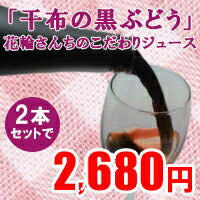 【山形県産】【ストレート果汁100％ジュース】【送料無料】干布の黒ぶどう500ml×2
