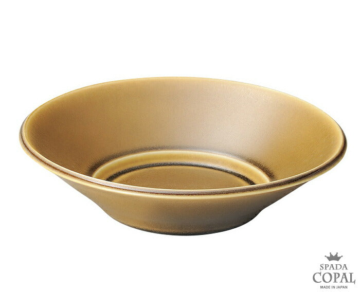 スパダコーパル21cm浅ボール  直径20.8cm 丸深皿 サラダ ボウル 食器 ヴィンテージ キャメル 深皿 業務用 大口注文OK 卸価格  陶器のふる里  trys光