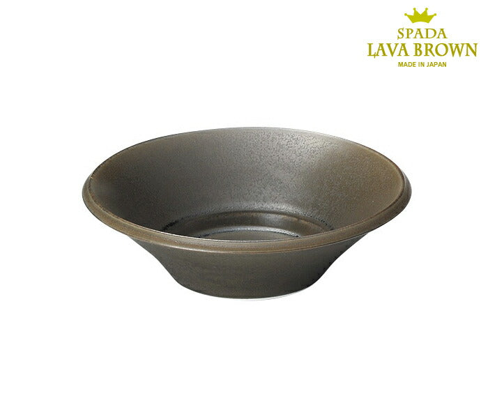 スパダ ラバブラウン15.5cm浅ボール  直径15.4cm 丸皿 食器 ボウル 深鉢 錆加工風デザイン ヴィンテージ レトロ 黒色 ブラック 業務用 大口注文OK   陶器のふる里  trys光