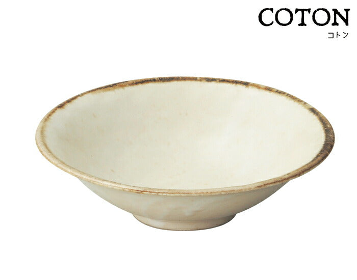 COTON平鉢  直径17.7cm 高4.9cm 浅鉢 深皿 食器 和食洋食OK 電子レンジOK 食洗機OK ハンドペイント 国産 日本製  陶器のふる里  trysケ
