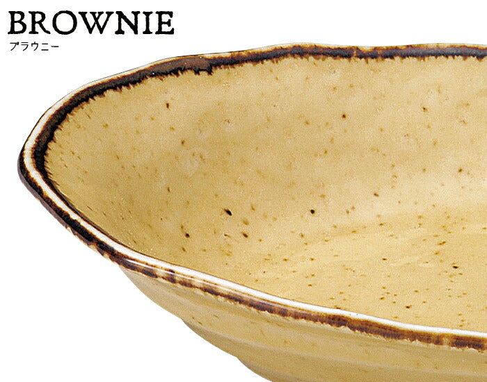 BROWNIEカレー  幅25.5cm 楕円鉢 オーバル 楕円深鉢 深皿 食器 カレー皿 パスタ皿 盛り皿 和食洋食OK 電子レンジOK 食洗機OK ハンドペイント 国産 日本製   陶器のふる里  trysケ