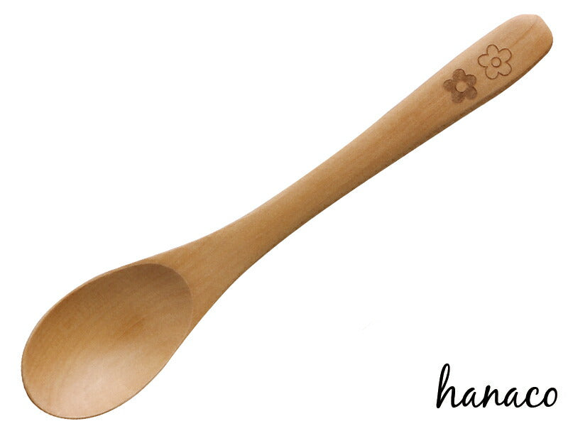 hanaco木製スプーン  長18.7cm カフェ 北欧風 ウッドスプーン 花 木製 食器 カトラリー  陶器のふる里  trysケ