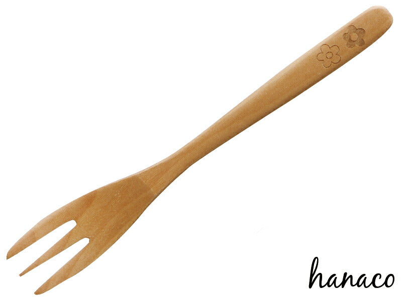 hanaco木製フォーク  長19cm カフェ 北欧風 ウッドフォーク 花 木製 食器 カトラリー  陶器のふる里  trysケ