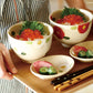 TSUBAKI赤 薬味皿  赤 幅12.5cm 仕切り小皿 楕円 花 椿 和食器 日本製 和皿  陶器のふる里  trysケ