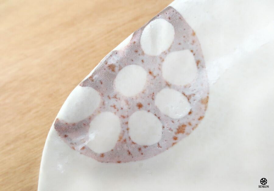 美濃焼 れんこん白 三角中皿 幅19cm 和食器 取り皿 三角皿 おにぎり型 白色 蓮根 レンコン 野菜 磁器 良質 国産 次世代 現代風 和皿  陶器のふる里  stockヤ