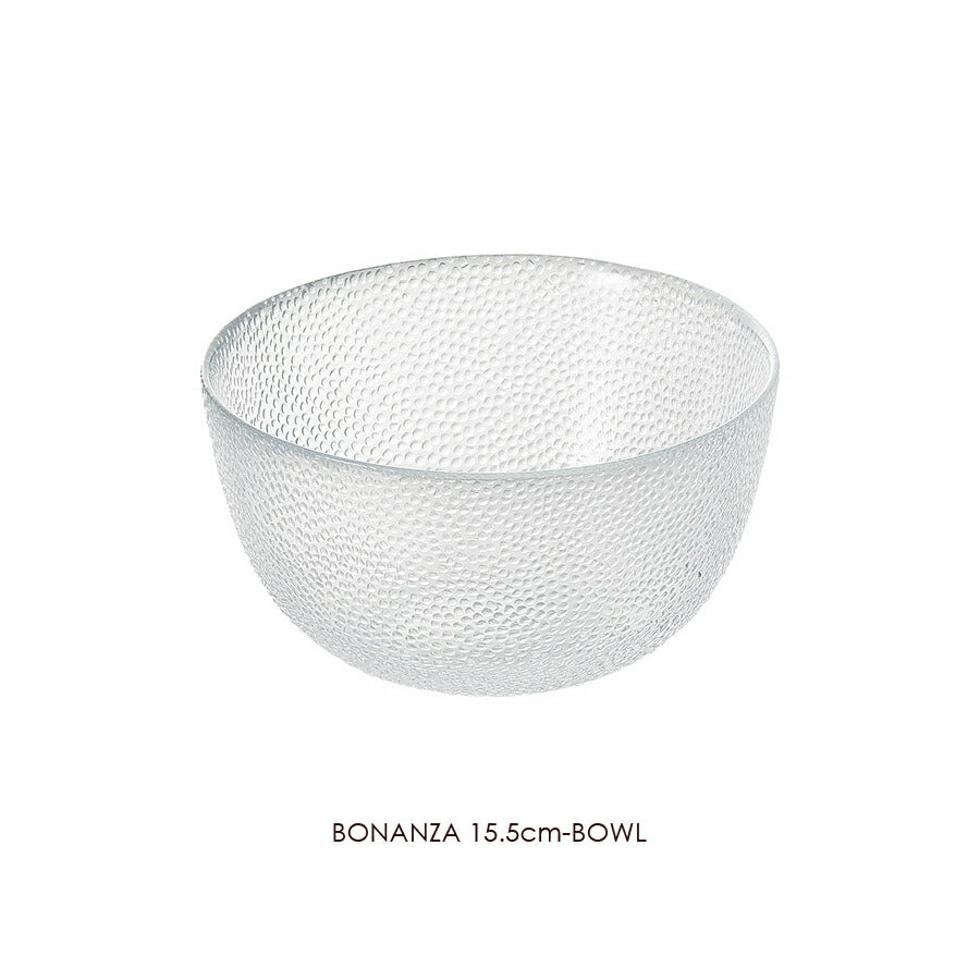 ボナンザ15.5cmボウル  H8.4cm 水玉 ガラスボール サラダボウル フルーツボウル 輸入ガラス食器 洋食器 トルコ製   陶器のふる里  trys光