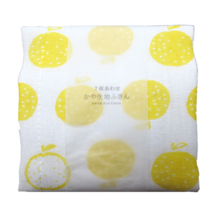 ゆず かや生地ふきん 30cm×30cm 正方形 ７枚合わせ 布巾 キッチンクロス レーヨン100％ 国産 日本製   陶器のふる里  trysケ