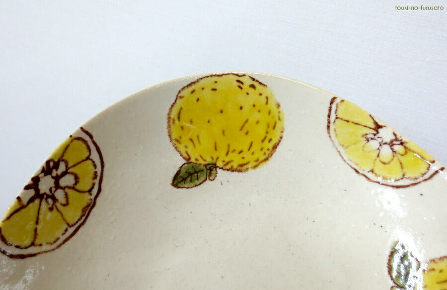 ころころ柚子 深鉢  幅18.5cm 深ボール 煮物鉢 ゆず 柑橘類 和食器 健康 日本製 土鍋小物   陶器のふる里  trysケ