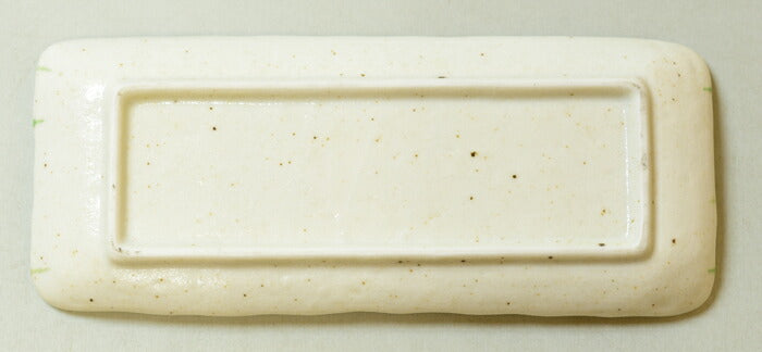 グリーン流し突出皿 幅22.3cm 長角皿 焼き魚 刺身 串物 串料理 五平餅の器 織部 緑ライン 和食器 大皿 国産 美濃焼 大口注文OK 卸価格  陶器のふる里  stockヤ