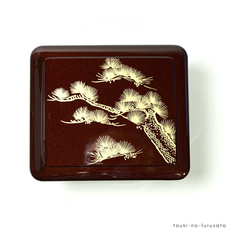 A]象足丼重 溜老松内朱 （16.8cm×14.3cm高7.6cm）漆器 うな重 器