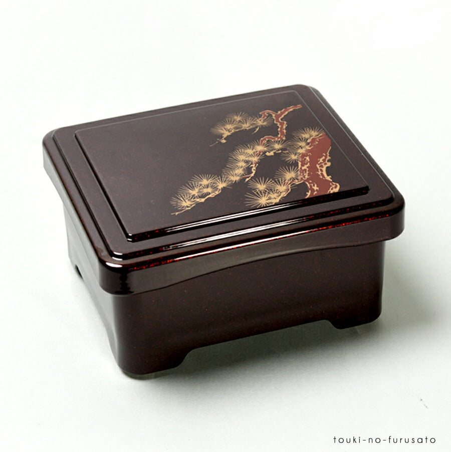 [A]ミニ丼重 溜パール赤松（重箱サイズ 幅14cm×12.1cm 高さ7.3cm） 漆器 うなぎ うな重 重箱 土用の丑 鰻 国産 食器 ウ溜パール赤松ナギ 日本製   陶器のふる里  trysレ