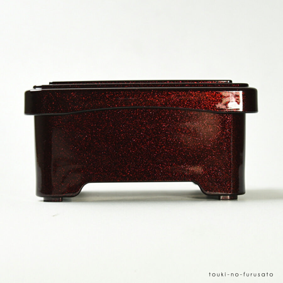 [A]ミニ丼重 溜パール赤松（重箱サイズ 幅14cm×12.1cm 高さ7.3cm） 漆器 うなぎ うな重 重箱 土用の丑 鰻 国産 食器 ウ溜パール赤松ナギ 日本製   陶器のふる里  trysレ
