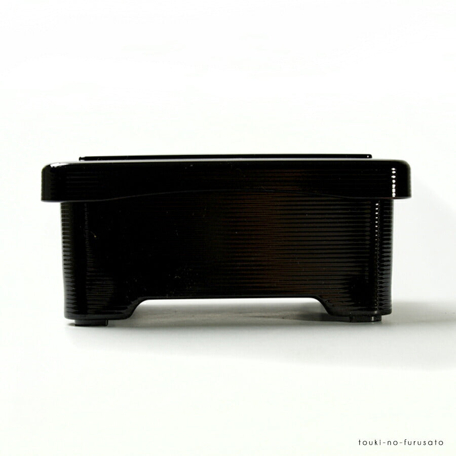[A]象足千筋丼重 黒内朱（長方形16.8cm×14.3cm高7.8cm）漆器 うな重 器 うな重箱 和食器 業務用 お重 かつ重 鰻 土用の丑の日 うなぎ  陶器のふる里  trysレ
