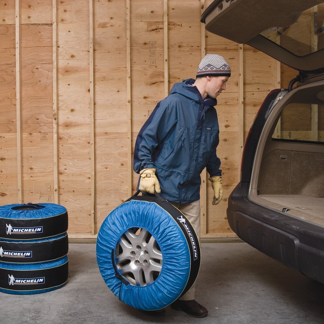 タイヤカバー　タイヤバッグ バック4本分 MICHELINミシュラン　４本分 スタッドレス保管収納　交換 4バッグ入り/車/アクセサリー【コストコ通販】