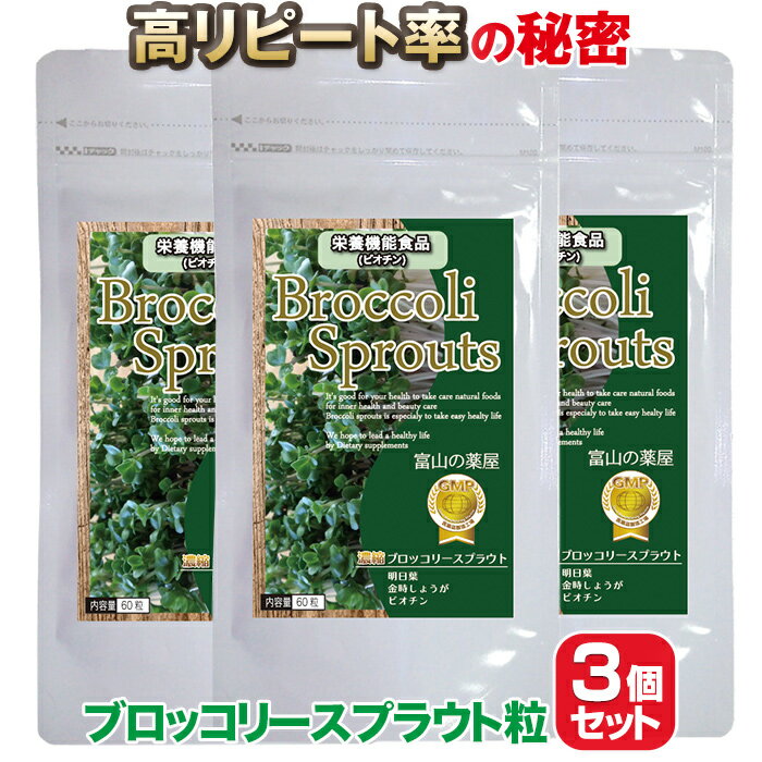 【5人シェア買いでお得】ブロッコリースプラウト サプリ スルフォラファン サプリメント お得3個セット
