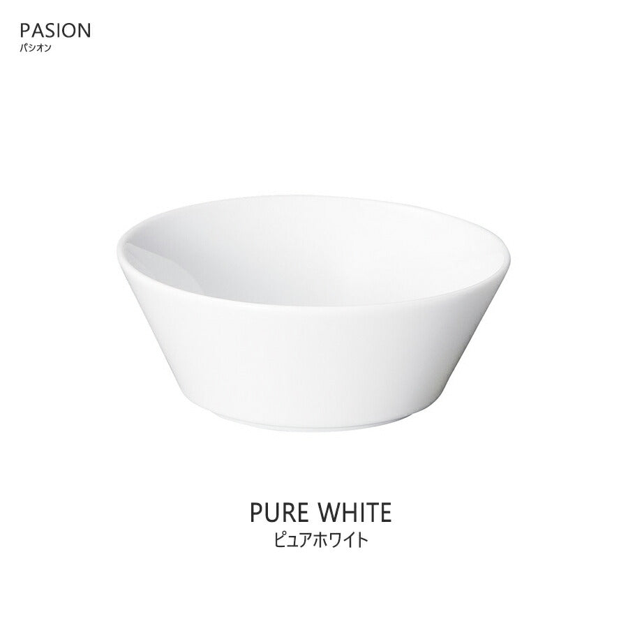 パシオン12cmボール ピュアホワイト 白色 白磁 直径12cm 電子レンジOK 食洗機OK 食器 小鉢 サラダ デザート ボウル 国産 日本製 WHITE SNS映え 絵付け ポーセリンアート ロゴ入れ PASION   陶器のふる里  trys光