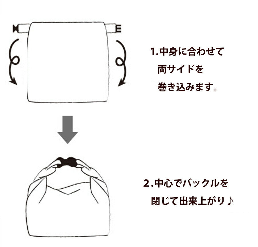 Hill and Fieldsランチバッグ 綿100％ 幅30cm バックル 巾着 お弁当袋 シンプル ナチュラル BOTANICAL おしゃれ インスタ映え  国産 日本製 Hill&Fields   陶器のふる里  trysケ