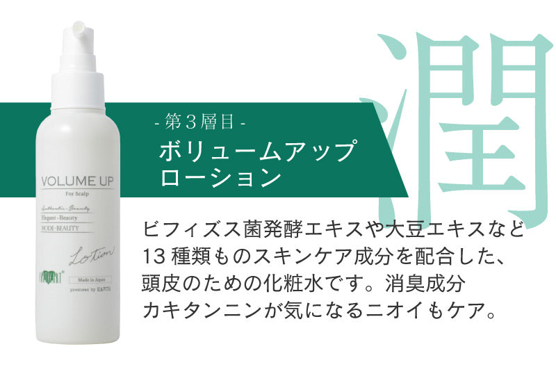 【美容室専売品】 美容師が作ったの髪のエイジングケア！ボリュームアップ スターター３点セット(シャンプー ヘアパック ローション)/まずは2週間継続してください！