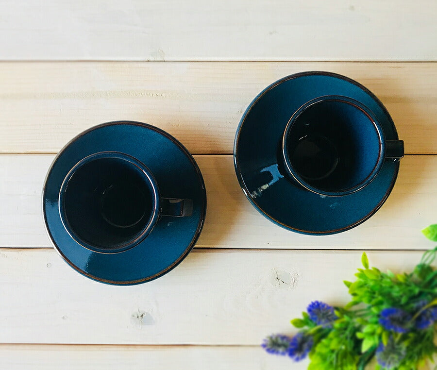 ＼送料無料／カラー選べる！スパダスコーヒーカップ＆ソーサー2個セット  容量180cc C&S 碗皿 ティーセット ヴィンテージ 青 藍色 キャメル 新生活 ギフト 夫婦 ペアカップ 結婚祝い  ギフト  母の日 父の日 食器 食器セット 一人暮らし おしゃれ   陶器のふる里  trys光