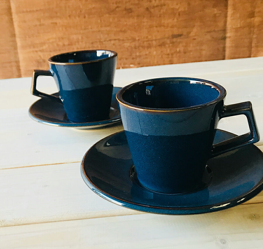 ＼送料無料／カラー選べる！スパダスコーヒーカップ＆ソーサー2個セット  容量180cc C&S 碗皿 ティーセット ヴィンテージ 青 藍色 キャメル 新生活 ギフト 夫婦 ペアカップ 結婚祝い  ギフト  母の日 父の日 食器 食器セット 一人暮らし おしゃれ   陶器のふる里  trys光