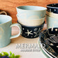 MERMAIDボウルМ ネイビー 直径13.2cm 紺色 中鉢 大鉢 サラダ ライスボウル 海の食器 海の家 マリン ハワイアン シェル スター おしゃれ マーメイド インスタ映え 西海岸風 リゾート 国産 電子レンジOK 食洗機OK  陶器のふる里  trysケ