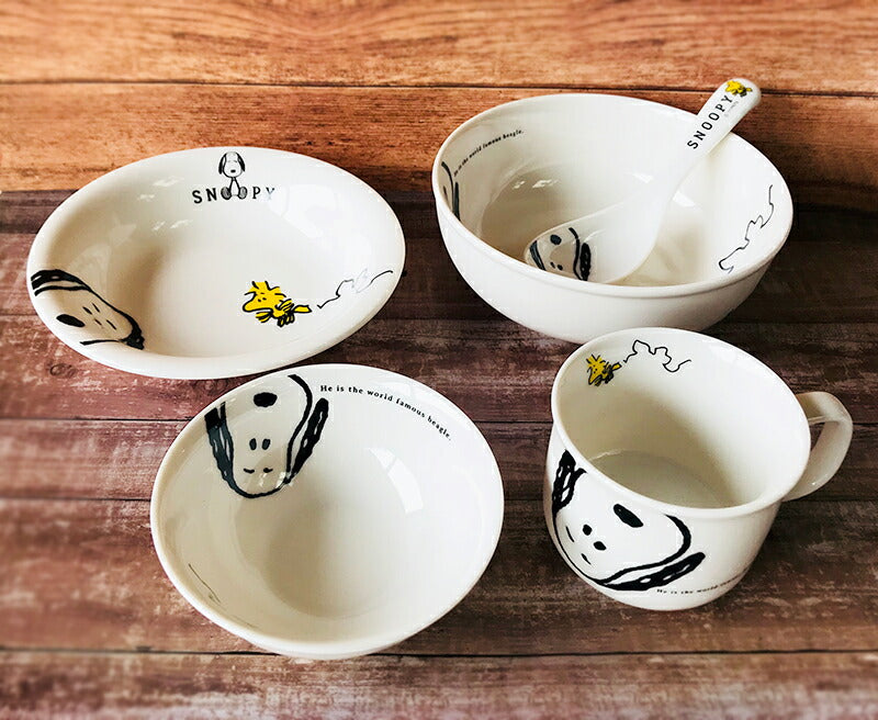 スヌーピー(JOY)こども食器ギフトセット(５品入り)キャラクター 食器セット キッズ プレゼント カジュアル Snoopy 出産祝い 誕生日 プレゼント 子供 内祝い 国産 安心 日本製 沖縄・離島以外送料無料  陶器のふる里  trysア金