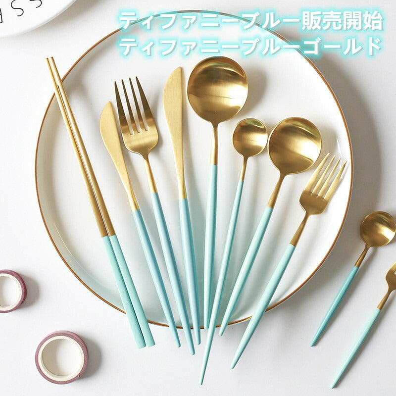cesa beams カトラリー カトラリーセット オリジナル6点セット 【フラミンゴピンクゴールド】スプーン フォーク ナイフ コーヒースプーン ケーキフォーク お箸 (/e桃金中6/)