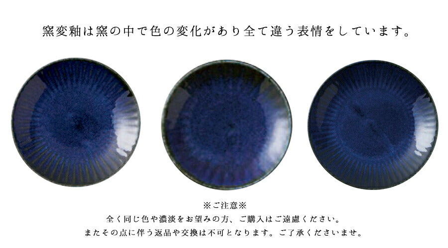 ネプチューンRK70皿 直径22.3cm 紺色 ネイビー 軽量 うすかる 丸皿 大皿 メイン皿 プレート皿 プレート料理 食器 国産 パーティー皿  陶器のふる里  trys亜