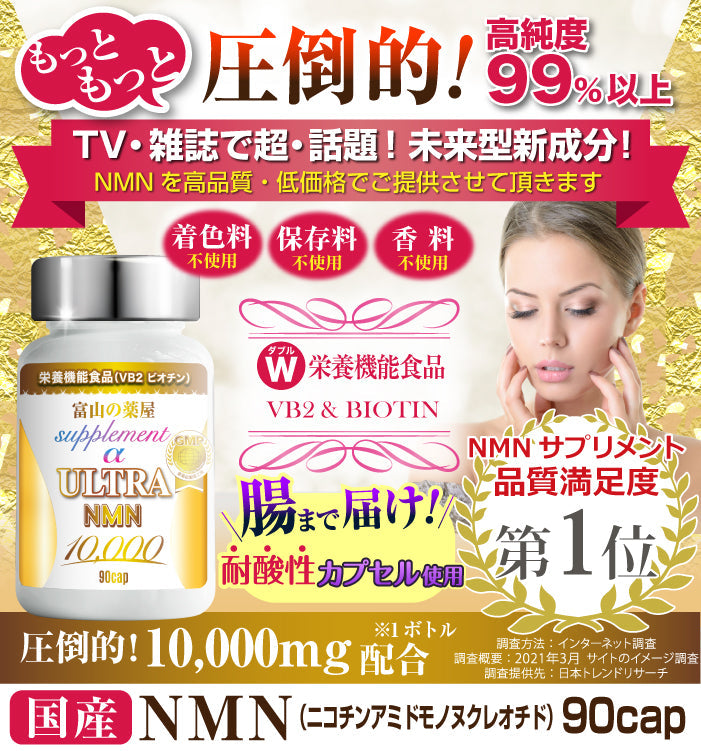 【3人シェア買いでお得】NMN 10,000mg ウルトラサプリメント 《お徳用３個セット＋1個無料》