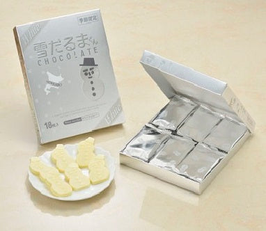 石屋製菓 雪だるまくんチョコレート １８枚入りホワイト＆ミルク　各１個計２箱（白い恋人のチョコレート）