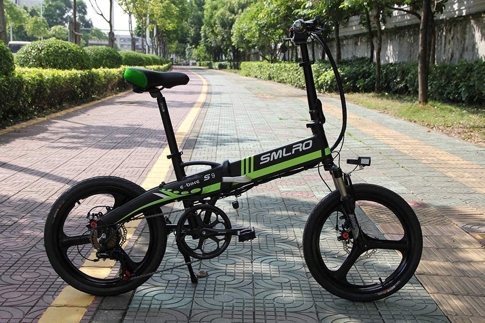 20インチ折りたみ電動アシスト自転車電力5速調整 外装SHIMANO 7段変速ギア 48v 350w 10Ah ディスクブレーキ LEDライト搭載 USB充電可 サドル リアテールライト付き