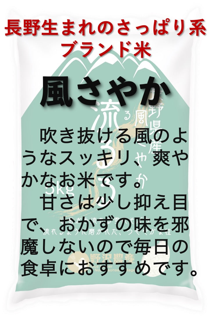無洗米 お米 10kg 風さやか 5kg × 2袋 精米 白米 10キロ ギフト 長野県産 令和3年産 送料無料 翌日配達