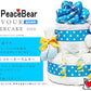 オーガニックラトルおむつケーキ【Ｓサイズ/ミント/オーガニックラトル】出産祝い/ギフト/シンプル＆エレガント/ベビーソックス