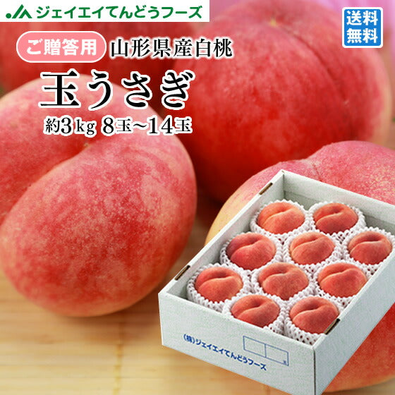早期予約 桃 贈答用 秀品 山形県産 白桃 玉うさぎ 約3kg （8〜14玉） 一部地域は別途送料追加 ギフトpc07
