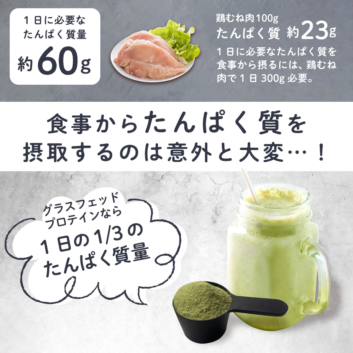 ホエイプロテイン 抹茶 1kg グラスフェッド (USDA認証取得原料)