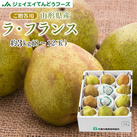 ギフト 送料無料 山形県産 洋梨ラフランス約3kg(4L〜Lサイズ・8〜12玉) のし対応 お歳暮 ※九州・沖縄・一部離島を除く rf19